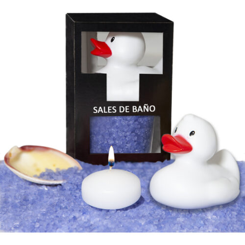 SET DE SALES DE BAÑO LAVANDA 150 GR. CON PATO BAÑERA