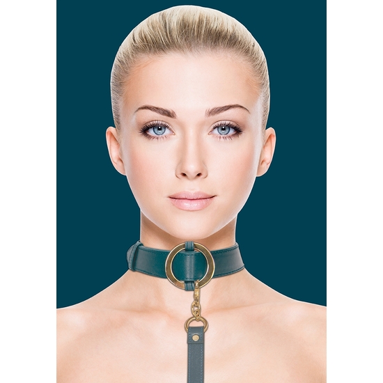 OUCH HALO - COLLAR WITH LEASH - VERDE