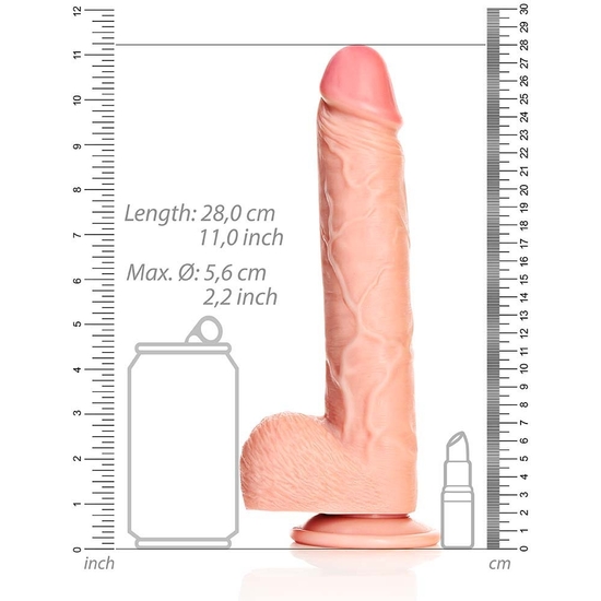 Realrock - pene realístico con testículos - 10/ 25,5 cm - Imagen 3