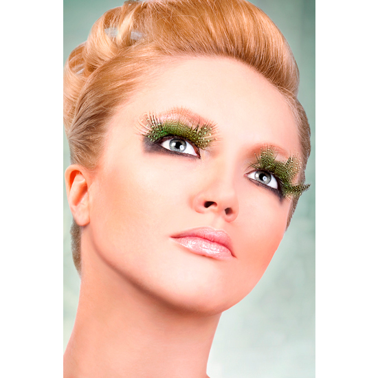 BACI PESTAÑAS POSTIZAS PLUMAS VERDE